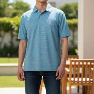 Izod Mens Golf Shirt Polo Short Sleeve Lt. Blue Sz M